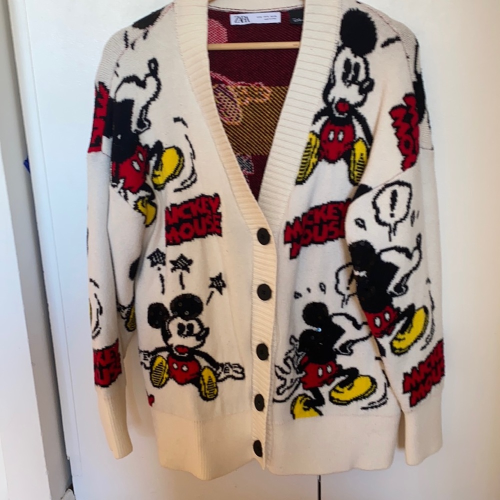 zara sweater mickey mouse S